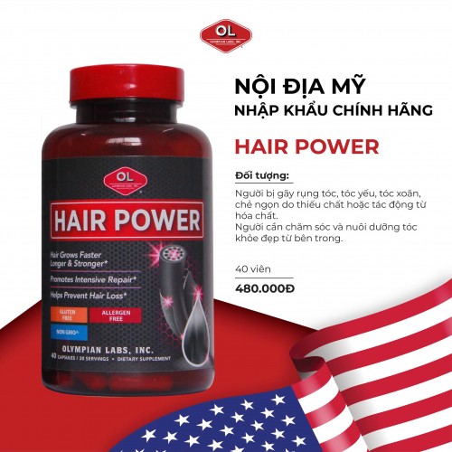 Hair Power - Hỗ trợ tóc mọc nhanh, khỏe mạnh, giảm gãy rụng