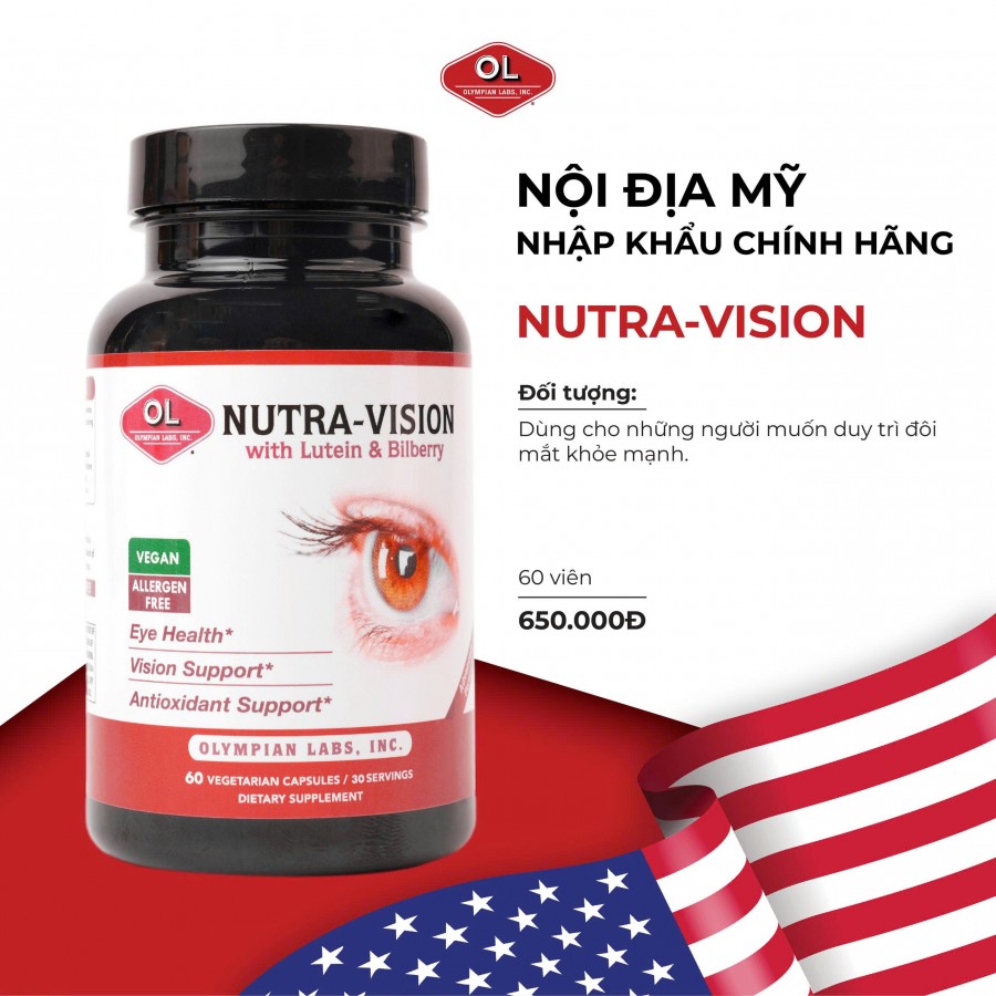 Nutra-Vision - Hỗ trợ tăng cường sức khỏe đôi mắt (60 viên)