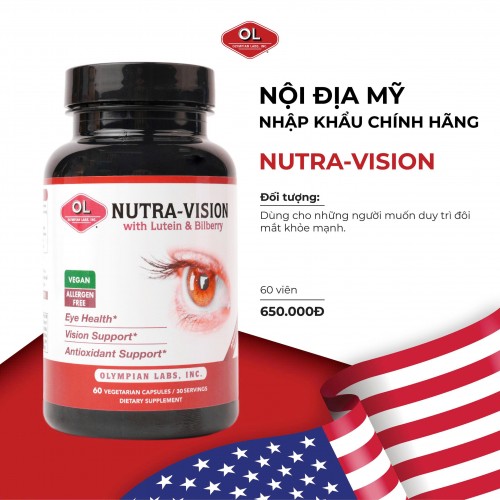 Nutra-Vision - Hỗ trợ tăng cường sức khỏe đôi mắt (60 viên)