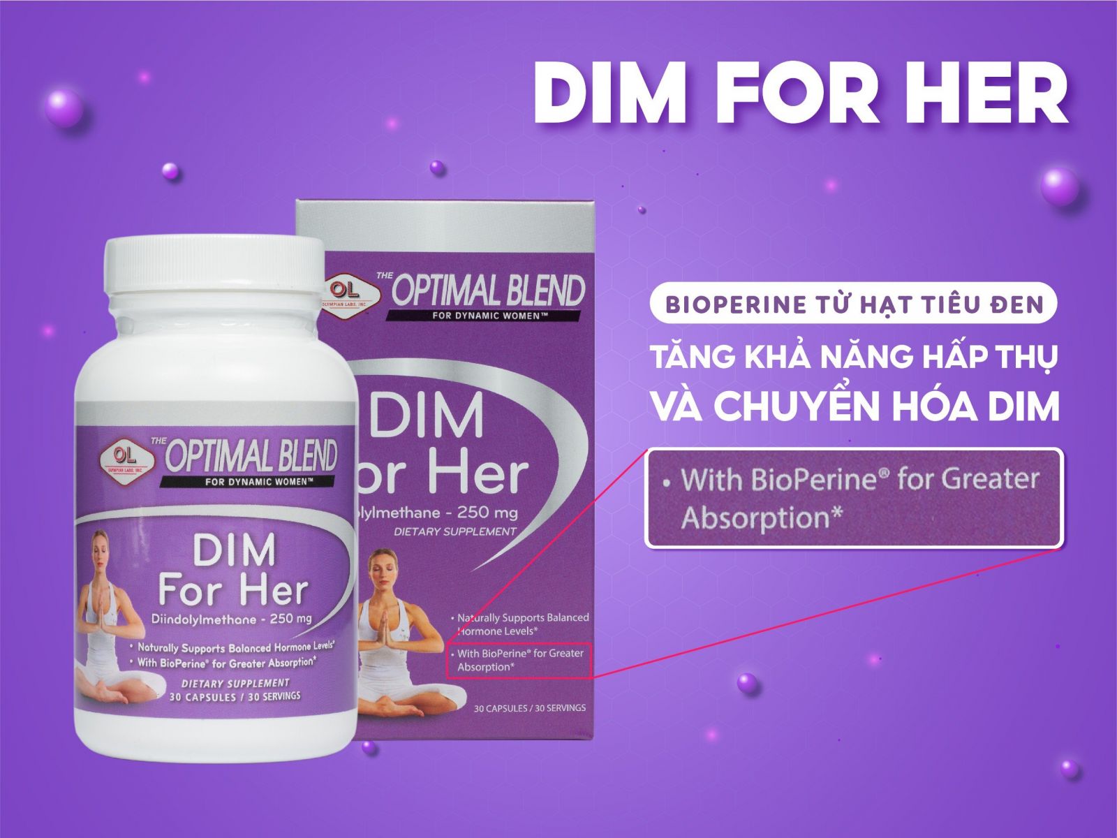 Dim For Her 30 viên - Hỗ trợ cân bằng nội tiết tố nữ