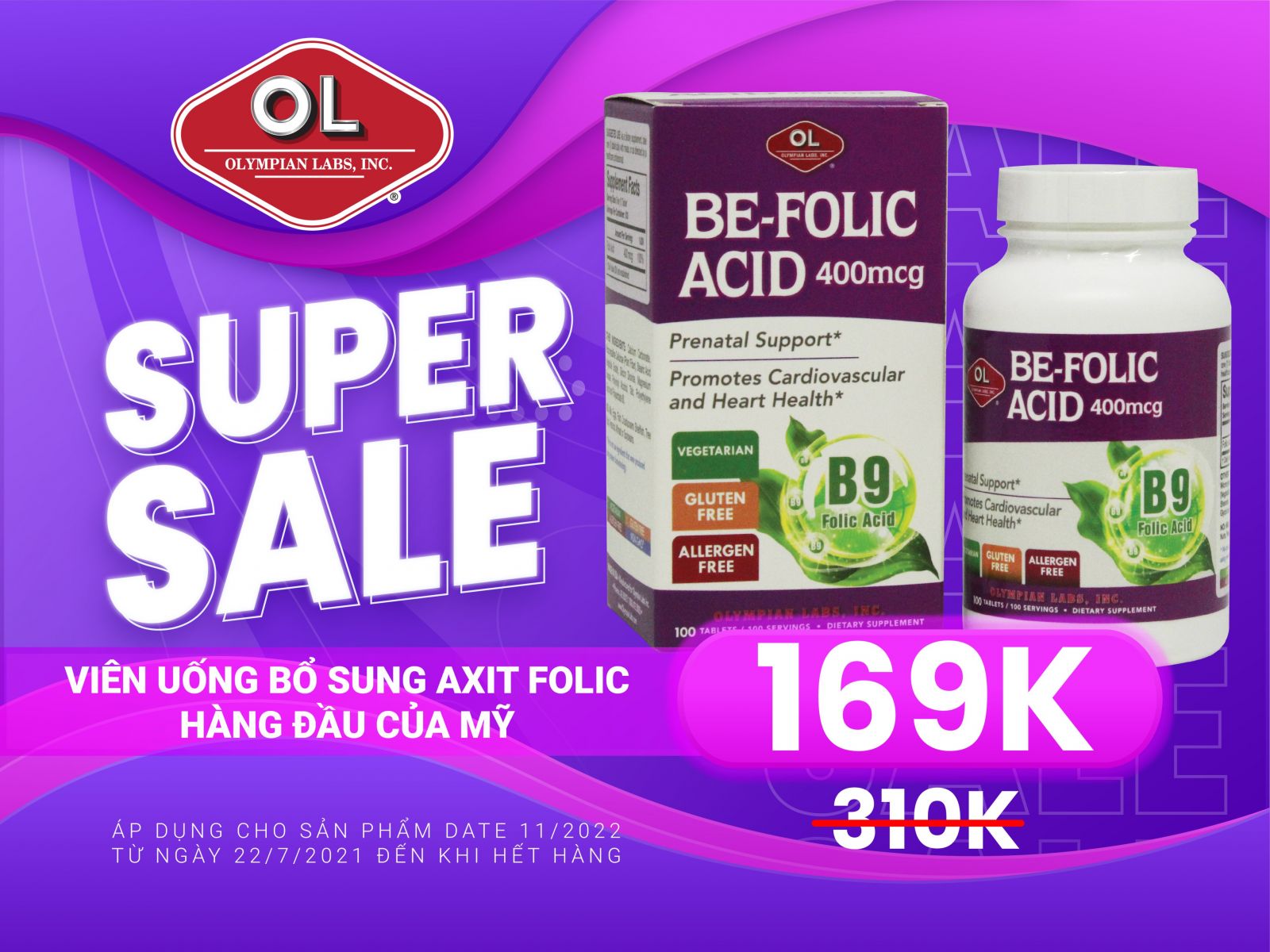 Khuyến mãi cực lớn cho khách hàng mua Be-Folic Acid
