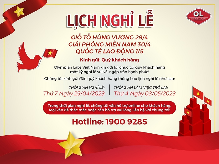 thông báo nghỉ lễ Olympian Labs